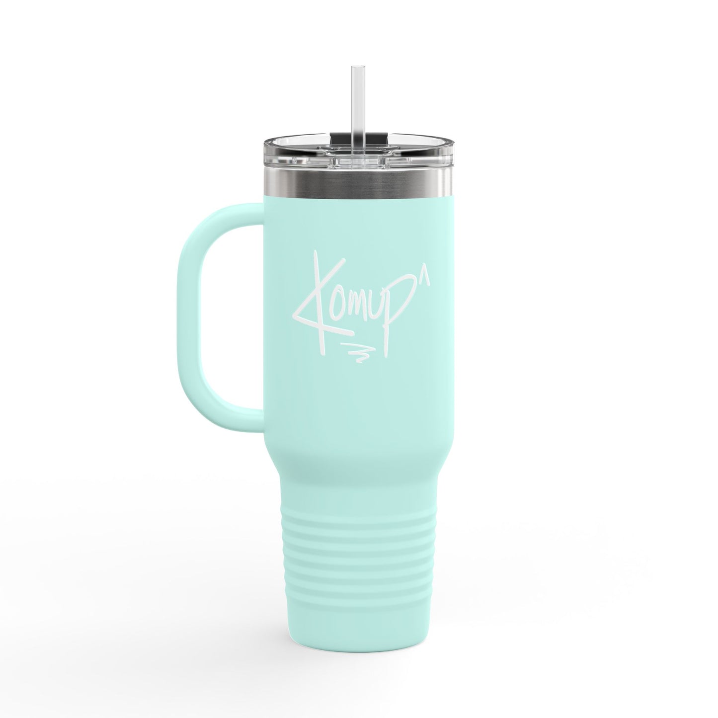 Motivational Insulated Travel Mug - 40oz 'Keep On Moving Under Pressure'